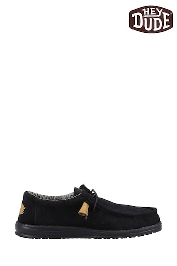 HEYDUDE Wally Corduroy Black Shoes (502220) | £65