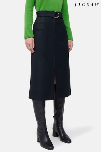 Jigsaw Wool Belted Utility Skirt (502307) | £175