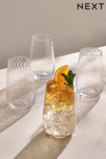 Clear Anais Set of 4 Tall Tumbler Glasses (502571) | £25
