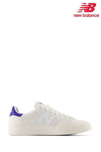 New Balance White/Blue B100 Trainers (502815) | £80