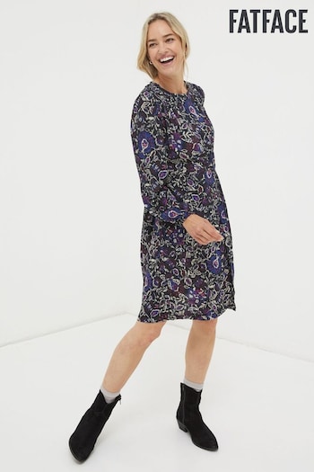FatFace Black Annie Inspirit Floral Dress Lockere (503420) | £65