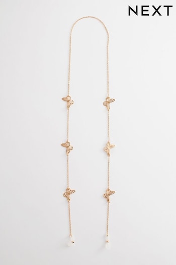 Gold Metal Butterfly Sunglasses Chain (503620) | £6