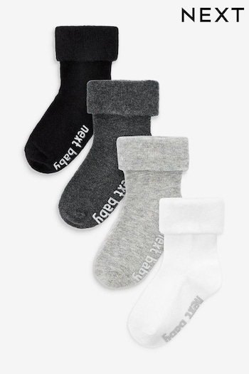 Monochrome 4 Pack Baby Socks (0mths-2yrs) (504043) | £6