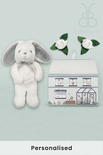 Babyblooms Baby Grey Personalised Bunny And Buds Gift Set (504062) | £32