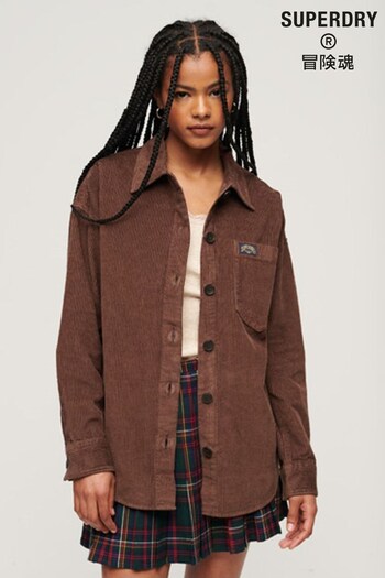Superdry Brown Chunky Cord Overshirt Jacket (504162) | £65