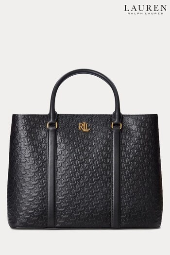 Lauren Ralph Lauren Marcy Leather Satchel Black Bag (504322) | £459