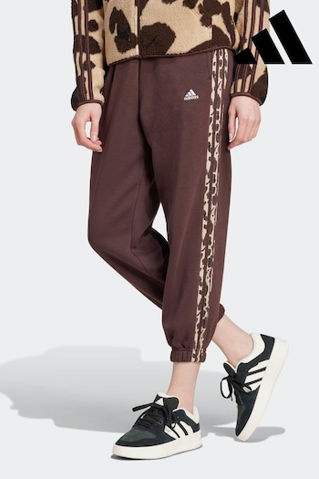 adidas Brown Animal 3 Stripe Joggers (504385) | £45