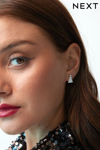 Silver Tone Recycled Metal Christmas Reindeer Stud Earrings Pack (504410) | £10