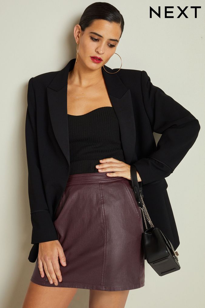 Faux leather shop skirt next