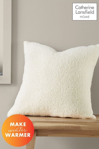Catherine Lansfield Cream Cosy Boucle Soft and Warm Cushion (504449) | £16