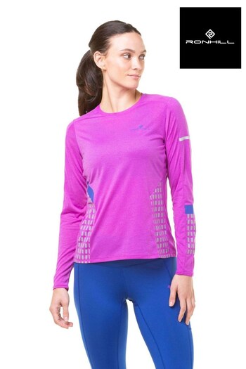 Ronhill Womens Purple Tech Reflective Afterhours L/S Running T-Shirt (504634) | £45