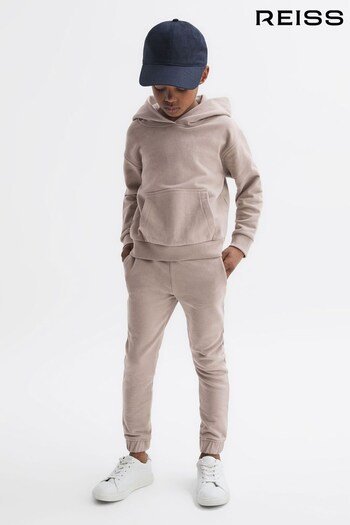 Reiss Taupe Alexander Oversized Cotton Jersey Hoodie (505262) | £32