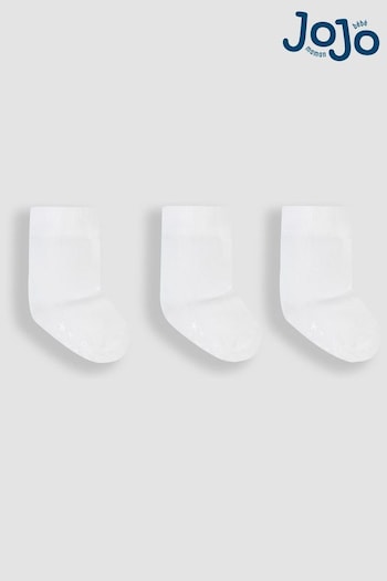 JoJo Maman Bébé White 3-Pack Cotton Socks (505303) | £9.50