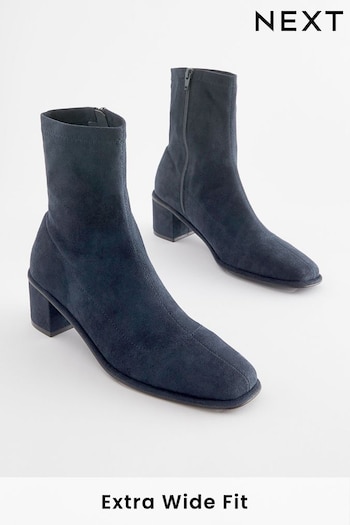 Navy Blue Extra Wide Fit Forever Comfort® Sock Ankle Boots (505530) | £45