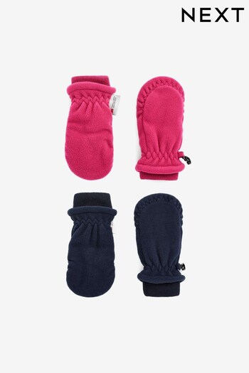 Pink/Navy Thermal Fleece Mitts 2 Pack (3mths-6yrs) (505786) | £12 - £14