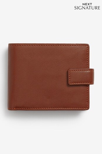 Tan Brown Signature Italian Leather Extra Capacity Wallet (506070) | £30