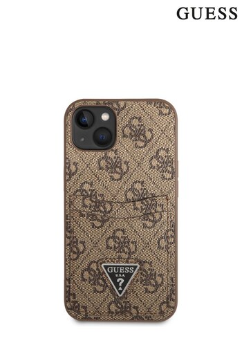 Guess iPhone 14 Plus  Case - PU 4G Case Double Cardslot Metal Triangle Logo (506265) | £40