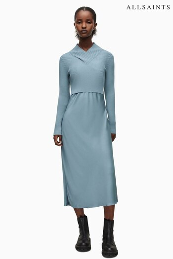 AllSaints Blue Hana Dress (506329) | £219