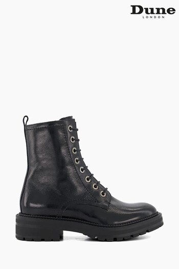 Dune London Press Cleated Hiker Black Boots (506948) | £160
