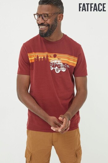 FatFace Red Landrover Sunset Road T-Shirt (507317) | £29.50