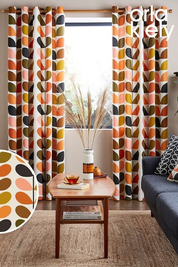 Orla Kiely Orange Multi Stem Eyelet Curtains (507376) | £60 - £150