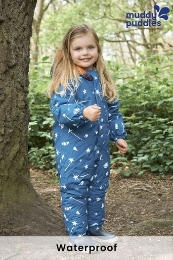 Muddy Puddles Blue Starry EcoWarm Waterproof Puddle Suit (507538) | £75