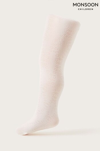 Monsoon Baby Natural Butterfly Lacey Tights (507622) | £8