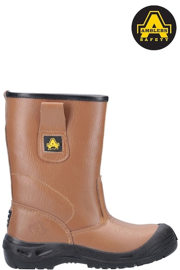 Amblers Safety Tan Brown FS142 Water Resistant Pull-On Safety Rigger Boots (507639) | £69.99