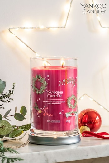 Yankee Candle Red Signature Large Tumbler Sparkling Winterberry Scented Candle (507642) | £32