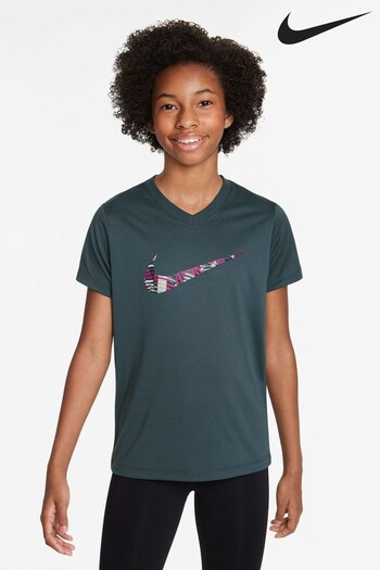 Nike Green Dri-FIT Girls V-Neck T-Shirt (507850) | £28