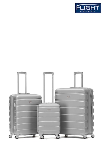 Flight Knight Black Set of 3 Hardcase Large Check in Suitcases and Cabin Case (507962) | £150