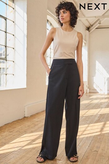 Black Tailored Ponte Wide Leg Trousers (508016) | £42