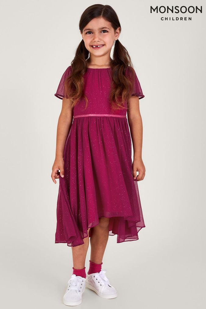Monsoon Pink Annabel Sparkly Dress (508329) | £40 - £44