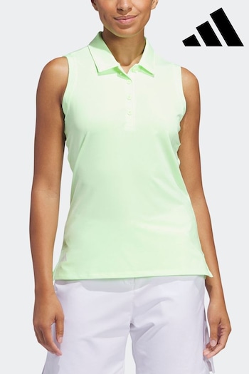 adidas Golf Performance Ultimate365 Solid Sleeveless Yellow Polo Shirt (508345) | £30