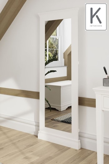 K Interiors White Colton Freestanding Cheval Mirror (508816) | £225
