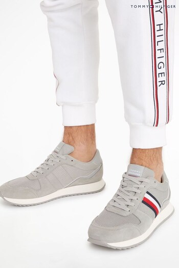 Tommy Hilfiger Global Stripe Runner Silver Trainers (508842) | £100