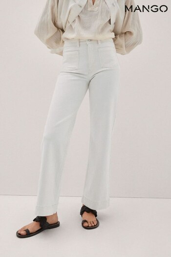 Mango White Wide-Leg Jeans With Pockets (508930) | £46