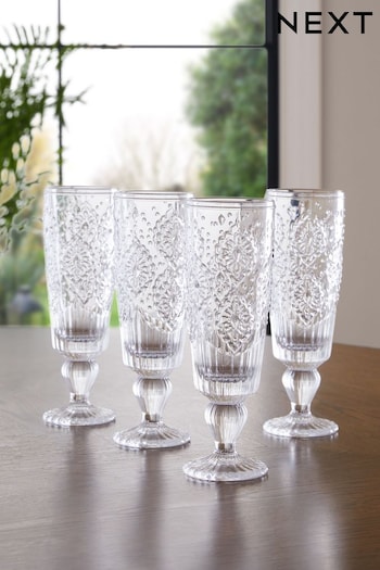 Set of 4 Clear Sophia Flute Glasses (509187) | £22