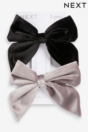 Black/Grey Bow Hair Clips 2 Pack (509312) | £10