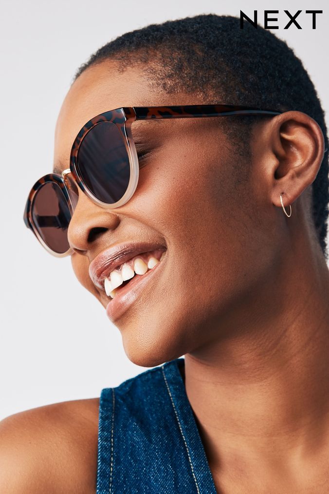 Black round sunglasses best sale womens