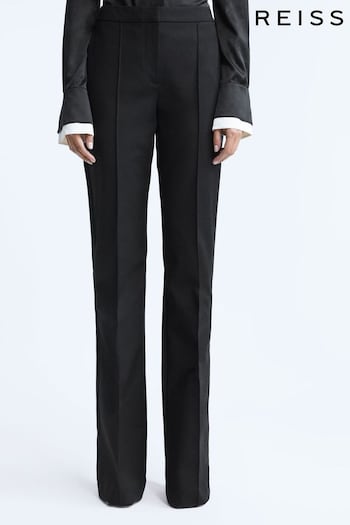 Reiss Black Edna Atelier Skinny Fit Flared Trousers (509508) | £325