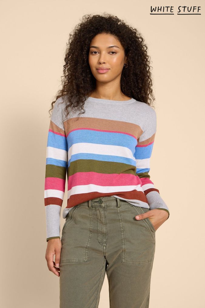 Buy Women s Jumpers Grey Stripe Knitwear Online Next UK