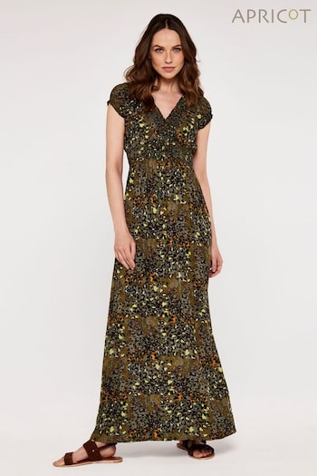 Apricot Brown Colourpop Cheetah Smock Maxi Dress (509744) | £35