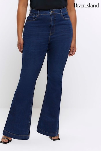 River Island Blue Denim Plus Flared Jeans (509765) | £45