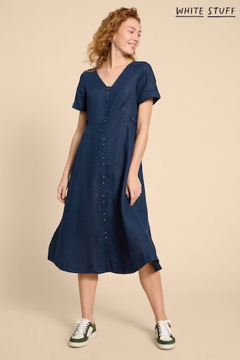 White Stuff Blue Ivy Linen Midi Dress (509926) | £79