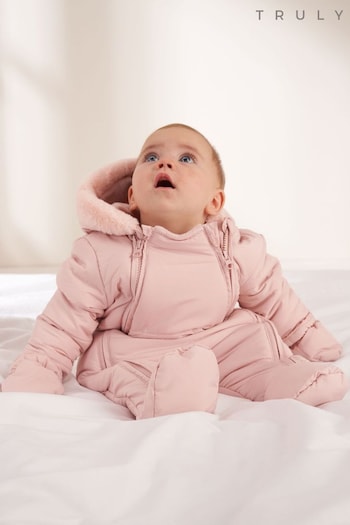 Truly Baby Pink Snowsuit (50W565) | £55