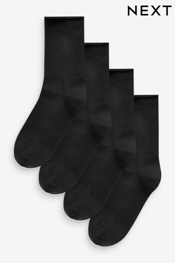 Black Super Soft Bamboo From Viscose Ankle Socks 4 Pack (510110) | £10