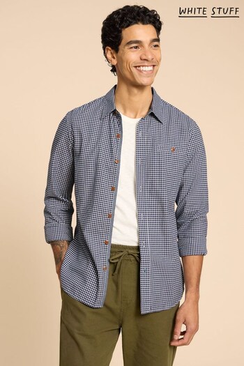 White Stuff Blue Gingham Long Sleeve Shirt (510199) | £55