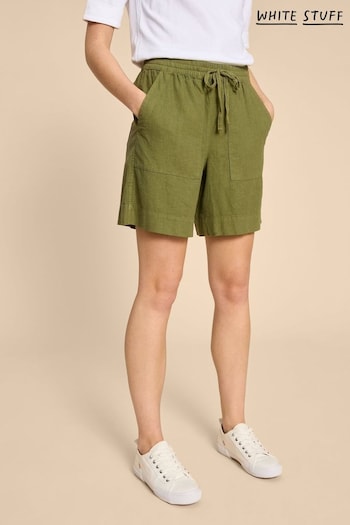 White Stuff Green Elle Linen Blend Shorts (510286) | £49