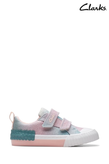 Clarks Pink Pastel Foxingbrill Toddler Canvas Shoes (510371) | £28